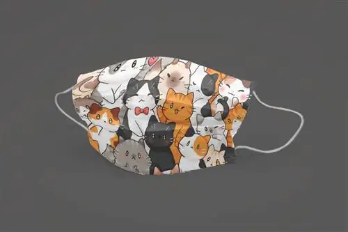 каваи маска для лица с принтом кота