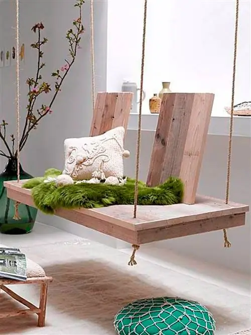 Мебель, Зеленый, Дизайн интерьера, Комната, Качели, Стол, Гостиная, Этаж, Комнатное растение, Растение,