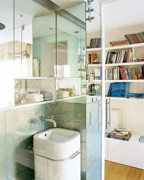 Синий, Комната, Дизайн интерьера, Сантехника, Недвижимость, Раковина для ванной, Архитектура, Стена, Полка, Плитка,