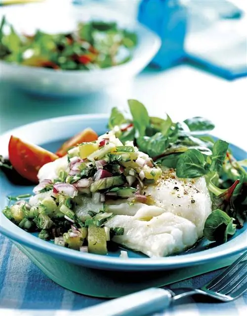 треска на пару с перцем винегрет