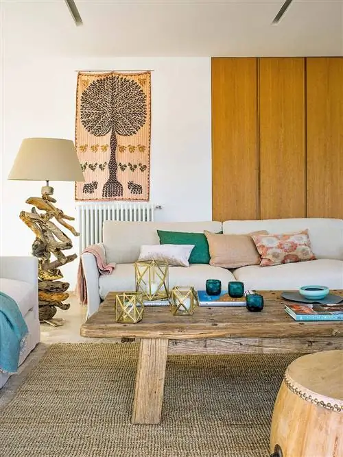 Комната, Дизайн интерьера, Мебель, Гостиная, Зеленый, Бирюзовый, Синий, Желтый, Стол, Дом,