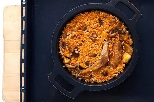 Рис с грибами, ребрышками и каштанами 3
