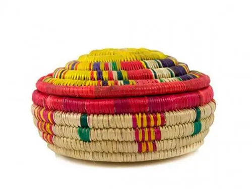 Пурпурный, Разноцветность, Аксессуары для дома, Корзина, Круг, Плетеная, Корзина для хранения, Браслет, Лента, Волокно,