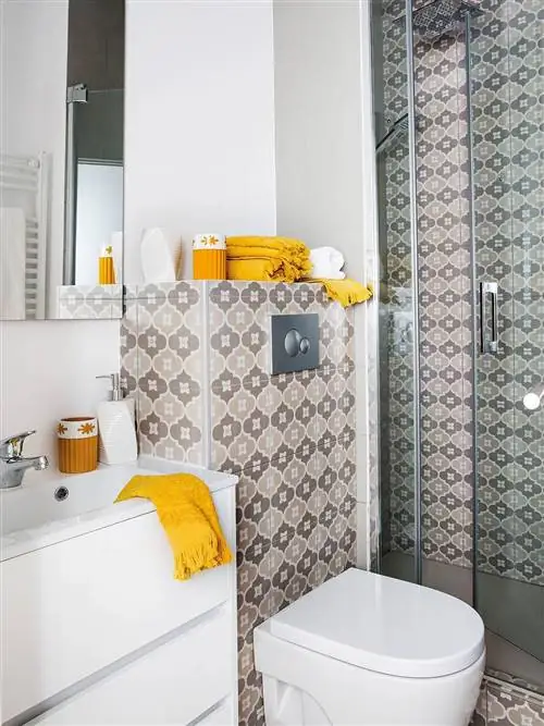 Ванная, Желтый, Комната, Плитка, Недвижимость, Оранжевый, Туалет, Дизайн интерьера, Стена, Сантехника,