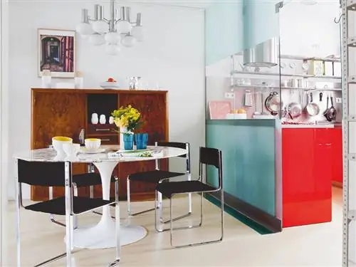 Мебель, Столовая, Комната, Стол, Бирюза, Дизайн интерьера, Стул, Материальное имущество, Здание, Стол для кухни и столовой,