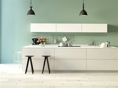 Комната, Зеленый, Дизайн интерьера, Этаж, Белый, Светильник, Стена, Линия, Бирюзовый, Бирюзовый,