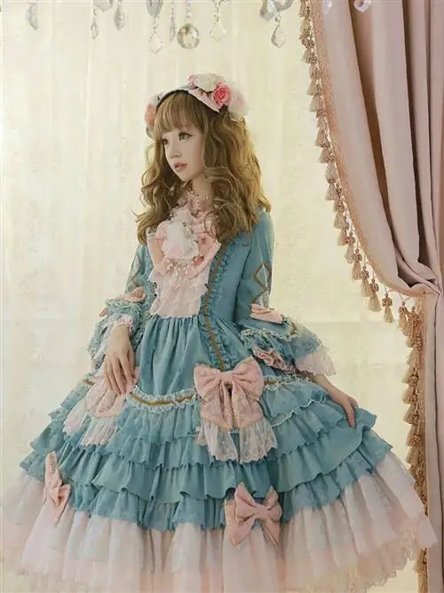 Одежда, Оборка, Платье, Викторианская мода, Талия, Розовый, Мода, Эскиз костюма, Рукав, Украшение,