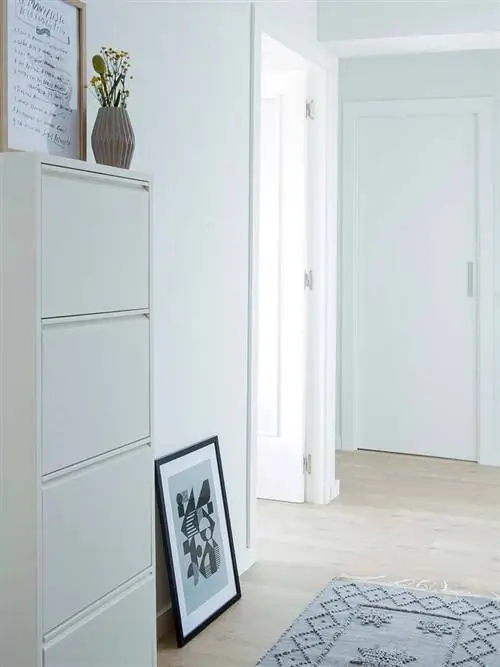 Пол, Пол, Комната, Цветочный горшок, Дверь, Стена, Домашняя дверь, Светильник, Серый, Бирюзовый,