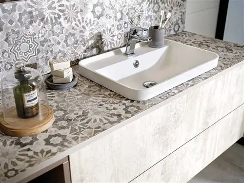 Раковина: геометрическая столешница