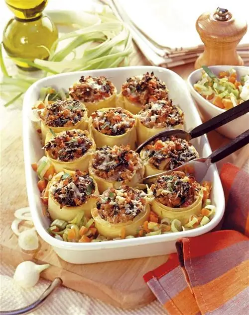 мясные каннеллони с овощами