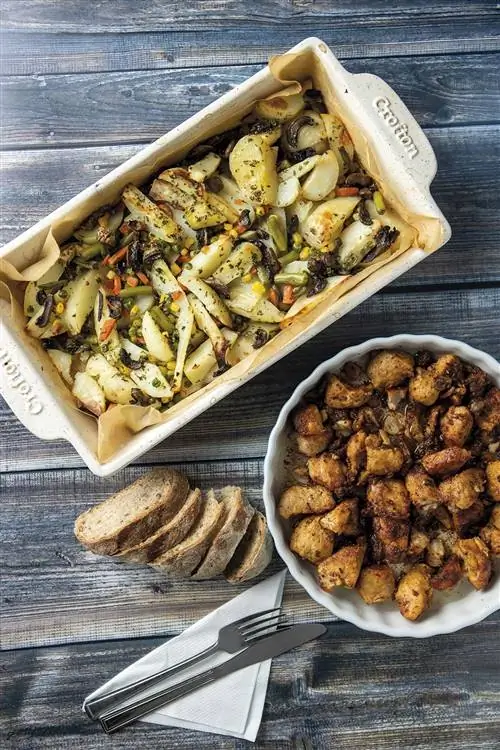 жареный картофель с овощами