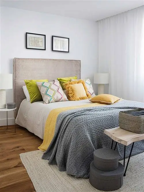 Спальня, Мебель, Кровать, Комната, Простыня, Дизайн интерьера, Постельные принадлежности, Каркас кровати, Зеленый, Недвижимость,