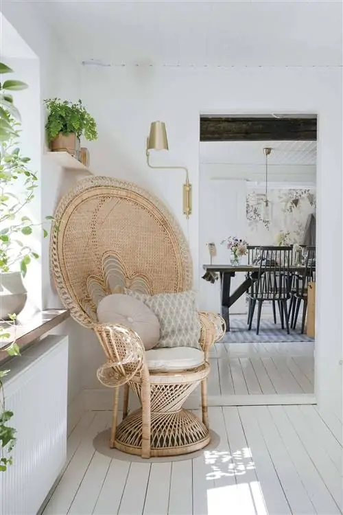 Кресло из ротанга павлина в загородном стиле 19 века