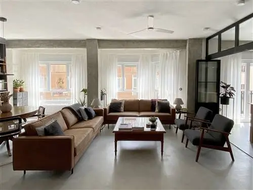 гостиная в индустриальном стиле