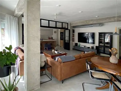 гостиная в индустриальном стиле