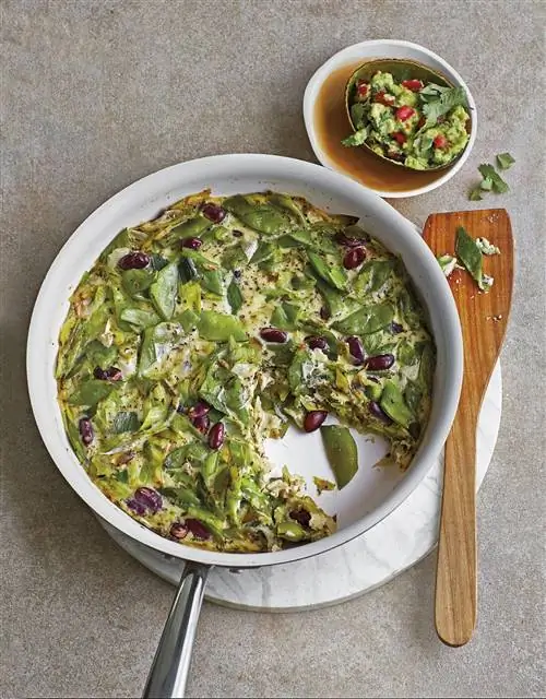 омлет из зеленой фасоли и фасоли