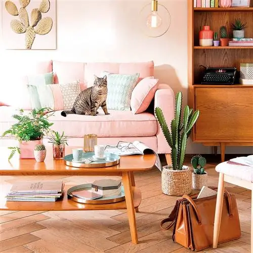 романтическая гостиная в розовых тонах