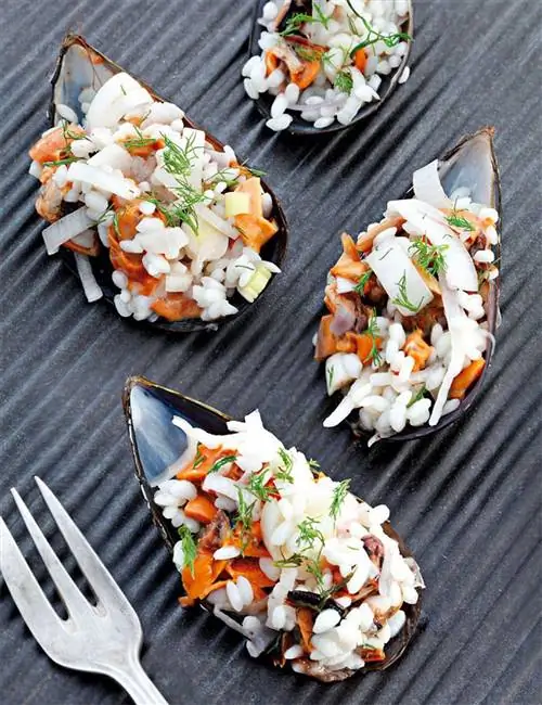 фаршированные греческие мидии