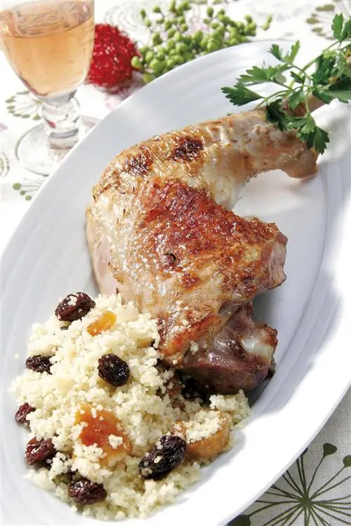 жареная индейка с кускусом