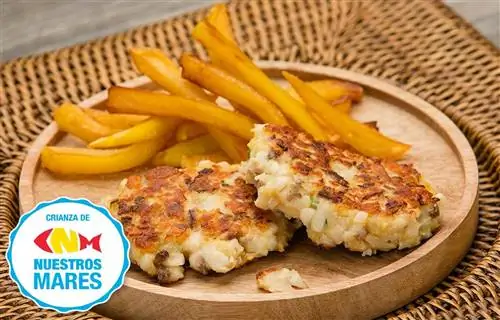 бургер из сибаса с картофелем