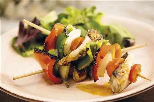 шашлык из морского окуня и перца
