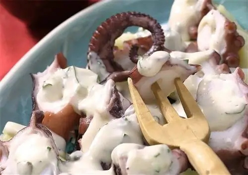 осьминог с соусом тартар