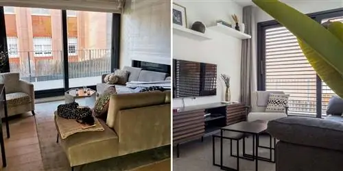 Современная и недорогая арендная квартира, до и после