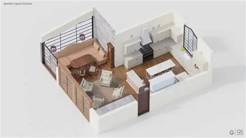 Дженнифер Лопес план кухни в 3D