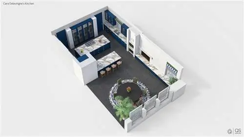 Кара Делевинь план кухни в 3D