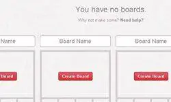 Персональная страница Pinterest, пустые доски объявлений