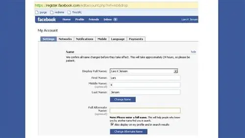 Как изменить свое имя на Facebook