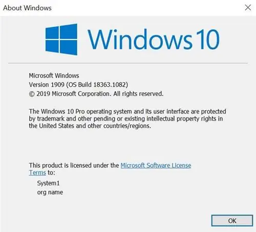 Информация об операционной системе Windows: версия и сборка