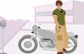 иллюстрация человека и мотоцикла