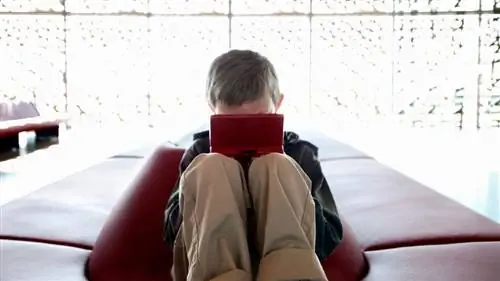 Мальчик играет со своей Nintendo