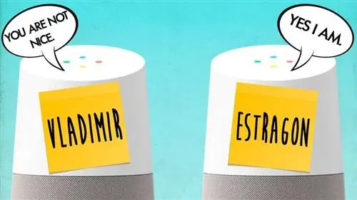 Колонки Google Home по имени Владимир и Эстрагон