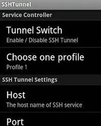 скриншот корневого приложения SSH Tunnel