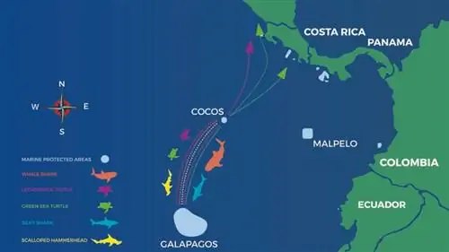 карта Cocos-Galapagos Swimway