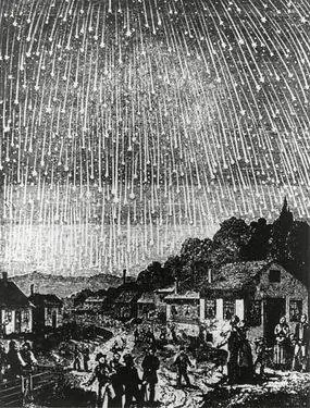 Иллюстрация метеорного потока Леониды 1833 г.