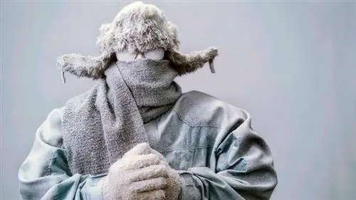 человек заморожен