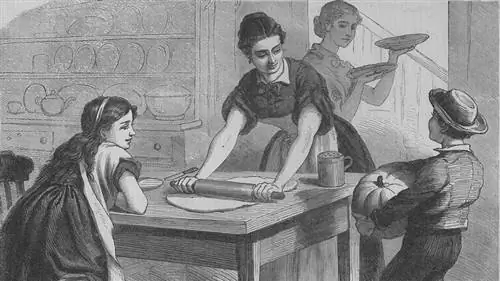 Семья готовится к Дню Благодарения, 1882 г.