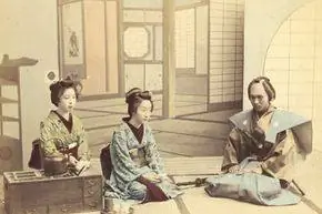 Гейши угощают самурая чаем, около 1880 г.