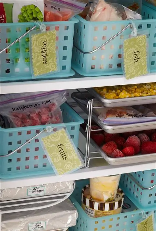 зеленые пищевые метки морозильная камера корзина для хранения продуктов