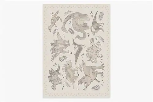 Прочный коврик Dinosaur Parade Warm Grey