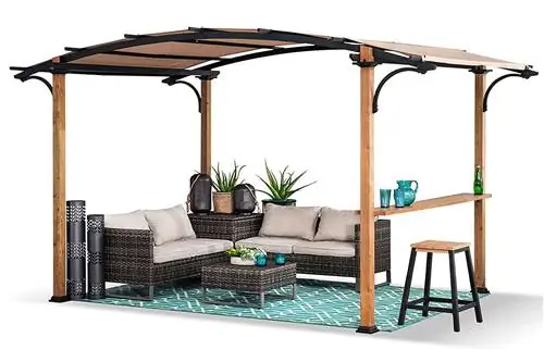 Пергола Sunjoy Outdoor 8,5 x 13 футов. Стальная арочная беседка с коричневым навесом из устойчивой к атмосферным воздействиям ткани Пергола Sunjoy Outdoor 8,5 x 13 футов. Стальная арочная беседка с коричневым навесом из устойчивой к атмосферным воздействиям ткани