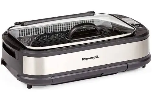 Бездымный гриль PowerXL с крышкой из закаленного стекла