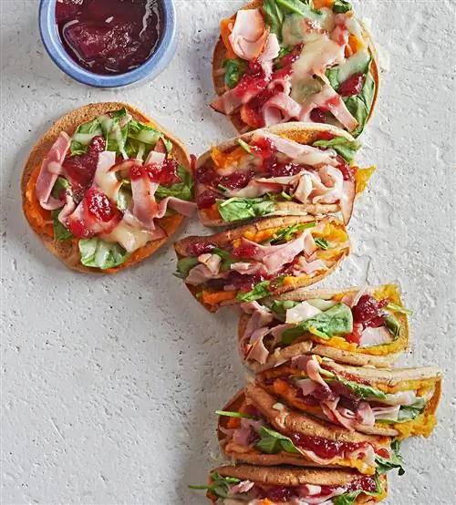 Мини-лепешки с ветчиной и сладким картофелем