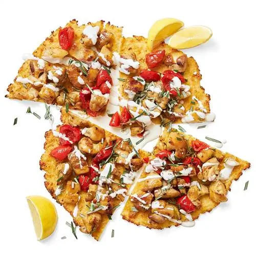 Куриный скарпариелло Лепешка из цветной капусты с дольками лимона