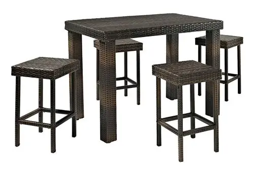 Crosley Furniture 5-Piece Palm Harbour Outdoor Wicker High Dining Set Crosley Furniture 5-Piece Palm Harbour Outdoor Wicker High Dining Set