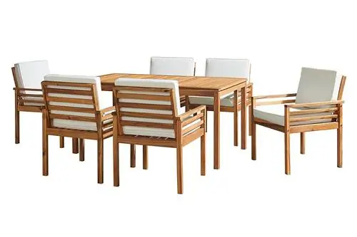Okemo Acacia Wood 7-предметный обеденный набор для патио на открытом воздухе Okemo Acacia Wood 7-предметный обеденный набор для патио на открытом воздухе