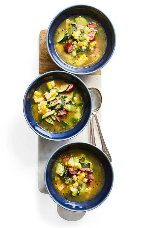 Кабачково-кукурузный суп с Андуй Кабачково-кукурузный суп с Андуй